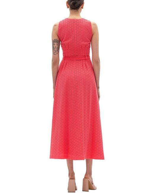BGL Red Sleeveless Midi Dress