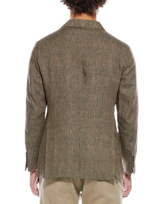 Todd Snyder Brown Plaid Linen Sutton Jacket for men