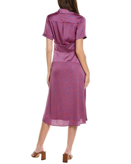 Tahari Purple Midi Dress