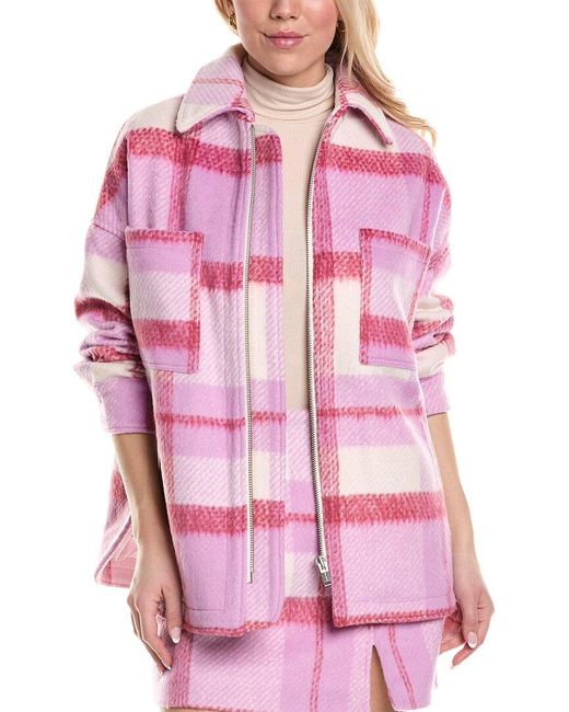 ENA PELLY Pink Ophelia Wool-blend Shacket