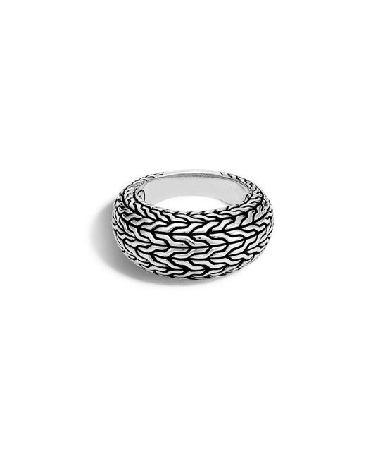 John Hardy White Classic Chain Silver Graduated Dome Ring