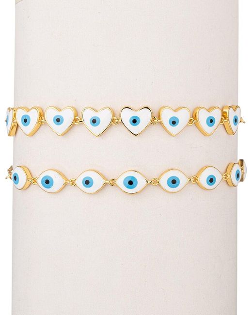 Eye Candy LA Multicolor The Luxe Collection Hamsa & Evil Eye Bracelet Set