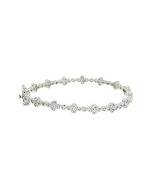 Juvell White 18K Plated Cz Bangle Bracelet