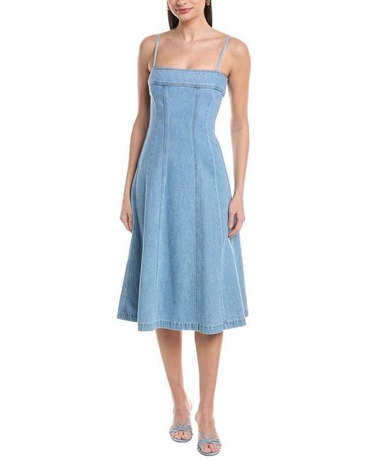 L'Agence Blue Mitzy Seam Midi Tank Dress
