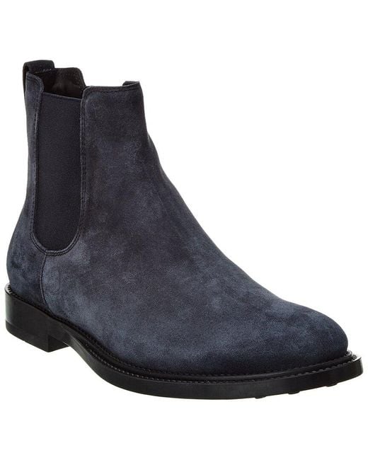 Tod's Blue Suede Bootie for men