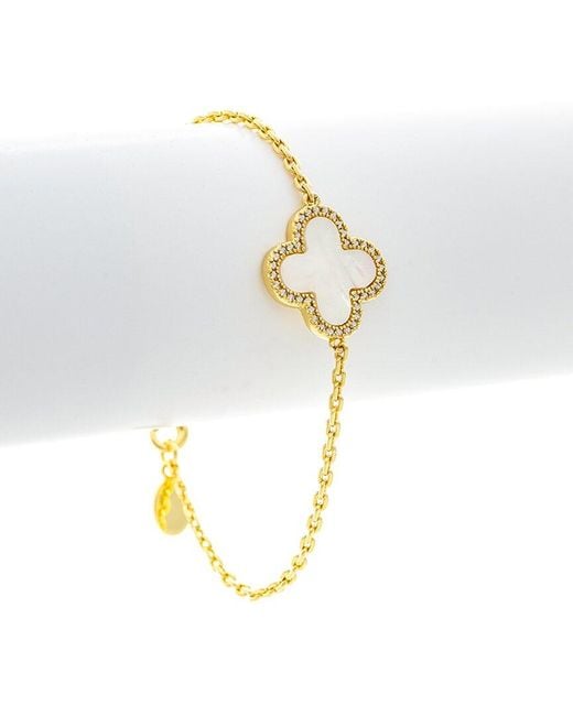Rivka Friedman Metallic 18K Plated Mother Of Pearl Cz Bracelet