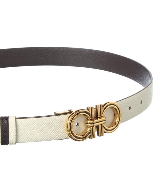 Ferragamo Brown Gancini Reversible & Adjustable Belt