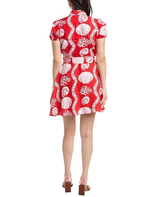 Sail To Sable Red Belted Shirtdress