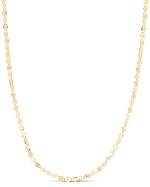 Italian Gold White 14K Mirror Chain Necklace