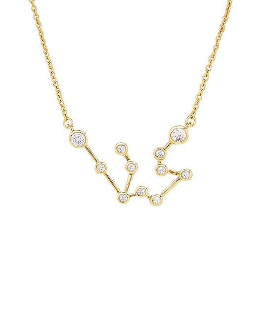 Sterling Forever Metallic When Stars Align Constellation Sign 14K Plated Cz Necklace