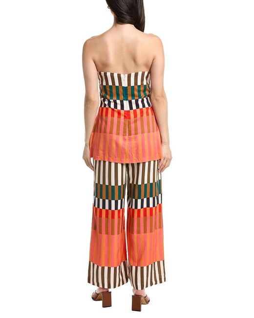 Hutch Red Rally Linen-Blend Jumpsuit