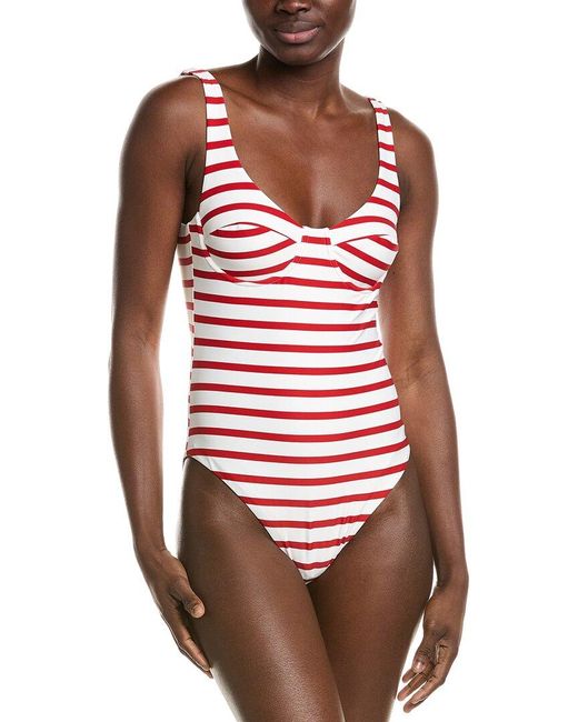 WeWoreWhat Red Scoop Underwire One-Piece