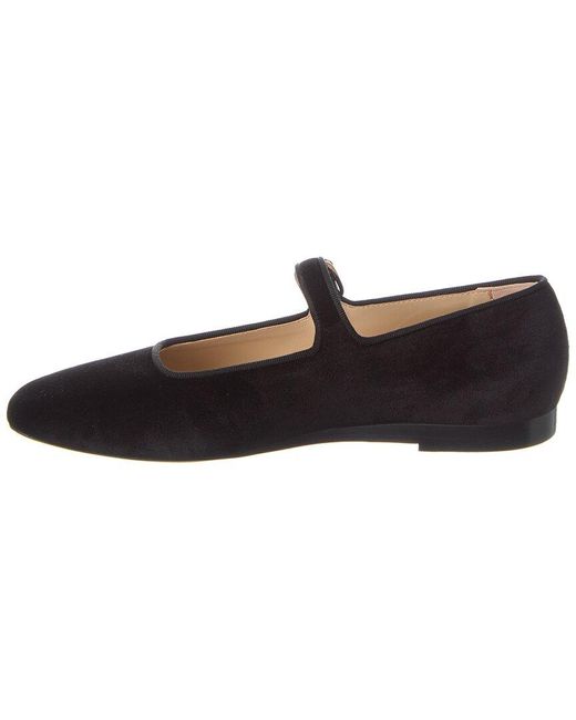 Le Monde Beryl Black Velvet Mary Jane Flats