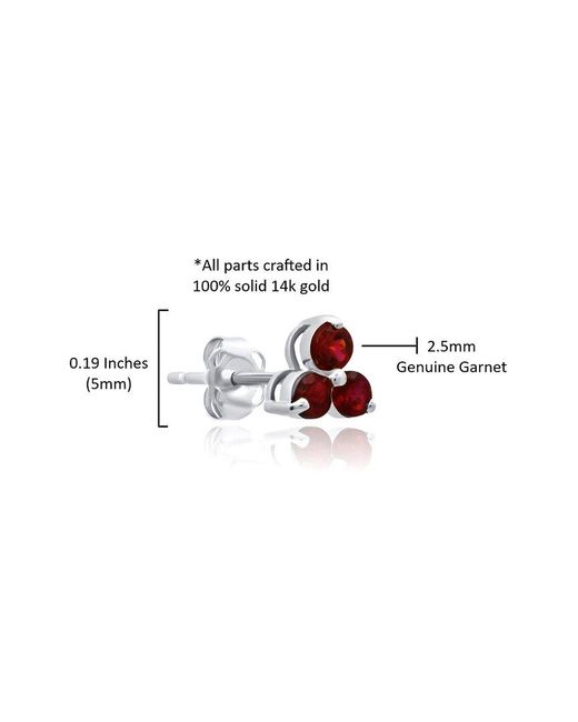 MaxColor White 14K 0.40 Ct. Tw. Garnet Studs
