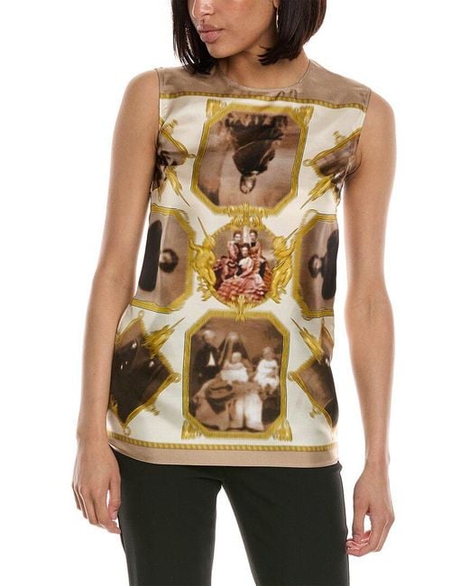 Burberry Natural Montage Silk Top