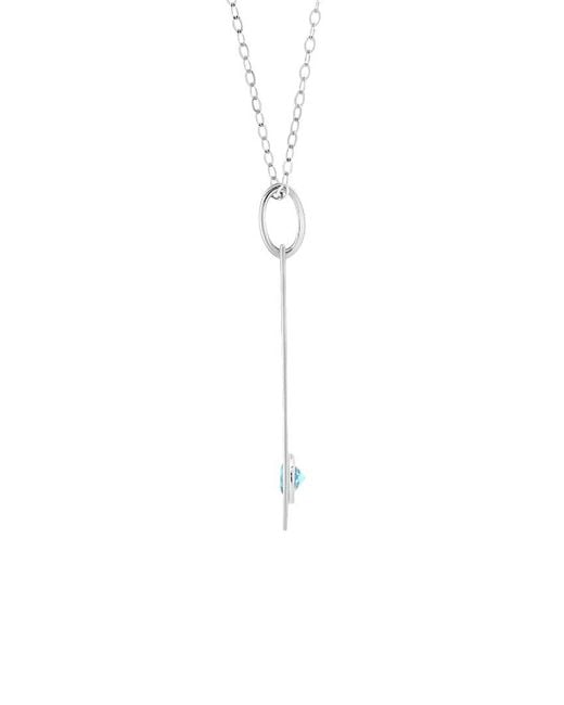 MaxColor White 14K 0.09 Ct. Tw. Swiss Topaz Pendant Necklace