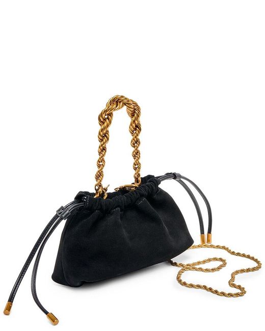 Dolce Vita Black Cleo Mini Suede Drawstring Bag