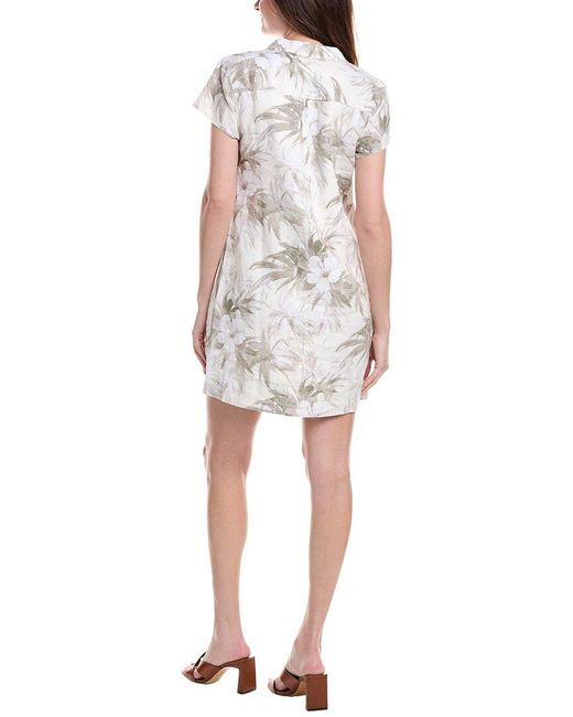 Tommy Bahama White Palmeras Party Linen Shift Dress