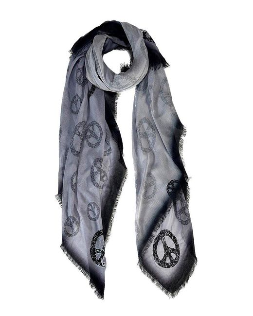 Blue Pacific Blue Peace Silk-Blend Scarf