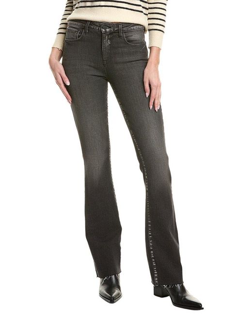 L'Agence Black Ruth High-Rise Straight Raw Hem Jean