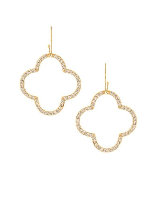 Rivka Friedman Metallic 18k Plated Cz Clover Earrings