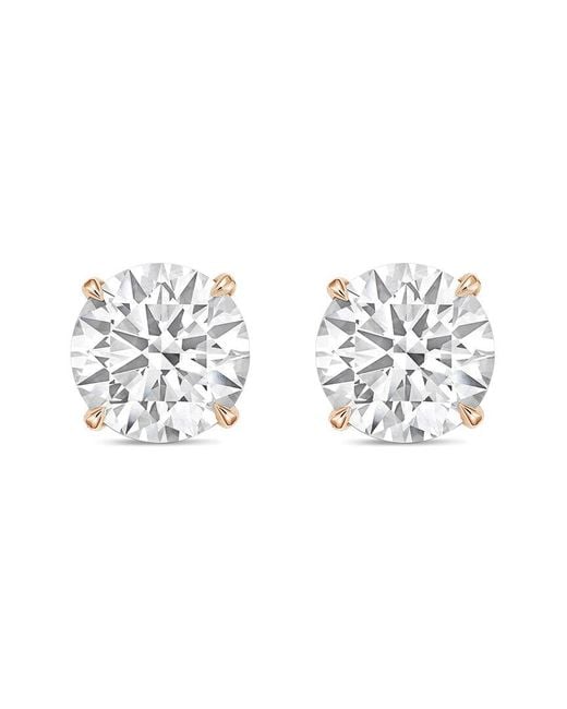 Diana M White Diana M. 14K Rose 4.00 Ct. Tw. Lab-Grown Diamond Stud Earrings
