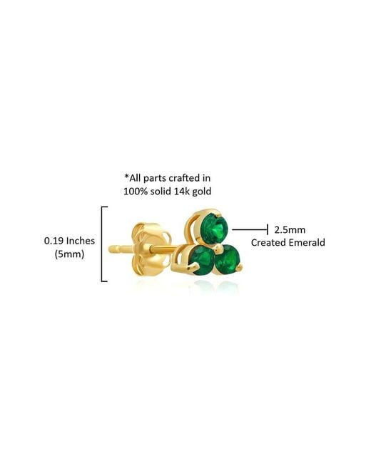 MaxColor Green 14K 0.30 Ct. Tw. Lab-Grown Emerald Studs