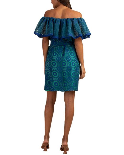 Trina Turk Blue Flowery 2 Dress