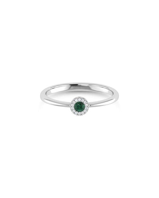 Sabrina Designs White 14K 0.10 Ct. Tw. Diamond & Emerald Ring
