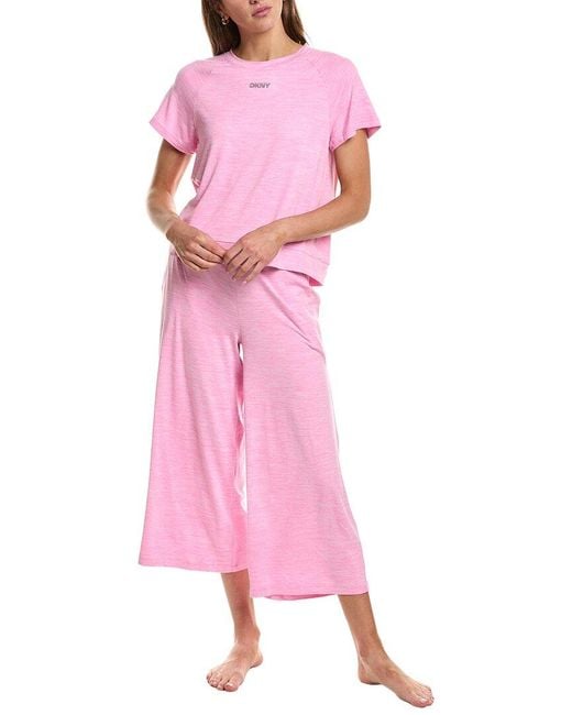 DKNY Pink 2Pc Pajama Jogger & Shirt Set