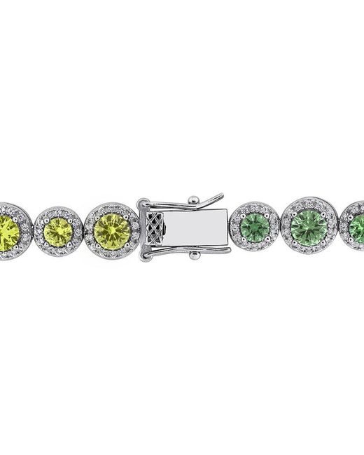 Rina Limor White 12.15 Ct. Tw. Lab-Grown Multi Color Sapphire Tennis Bracelet