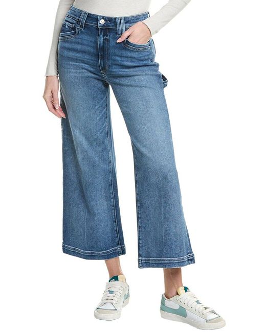 PAIGE Blue Anessa Olivin Distressed Carpenter Jean