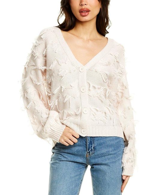 525 America Fringe Cardigan in Pink 