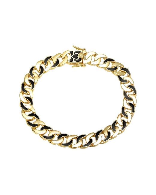 Genevive Jewelry Metallic Rachel Glauber 14K Plated Link Chain Bracelet for men