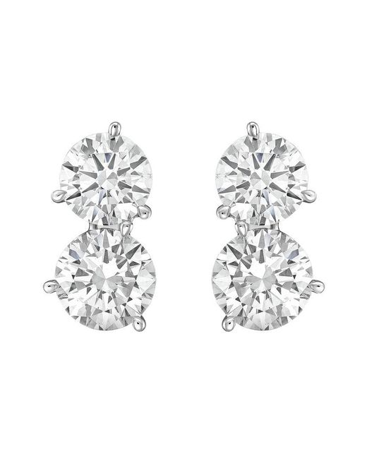 Diana M Metallic 14K 7.00 Ct. Tw. Lab-Grown Diamond Two-Stone Earrings