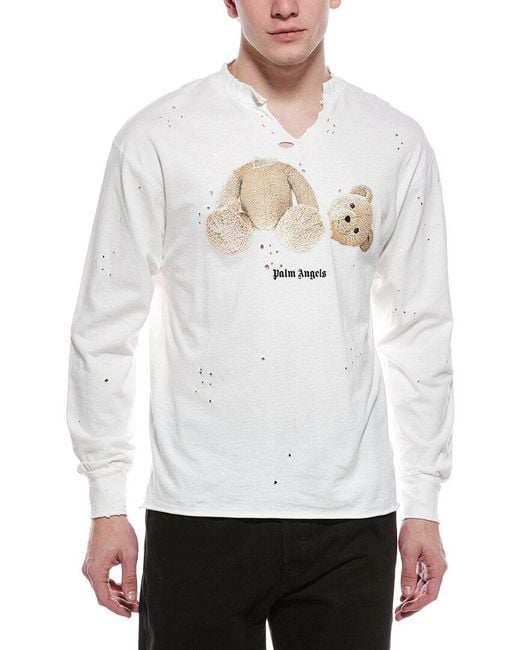 Palm Angels White Distressed Shirt for men