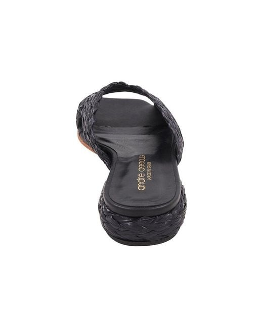 Andre Assous Black Ramy Raffia Sandal