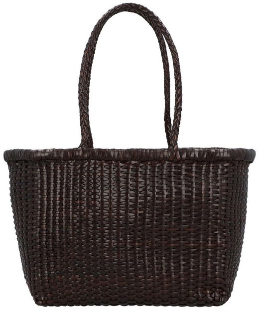 Dragon Diffusion Black B Weave Small Leather Shoulder Bag