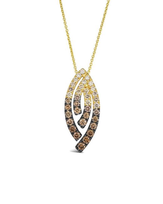 Le Vian Metallic Le Vian 14K 0.99 Ct. Tw. Diamond Drop Pendant Necklace