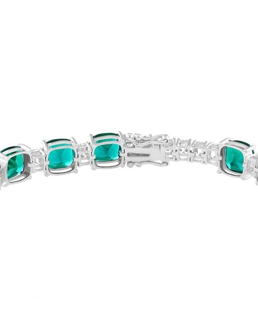 Effy Fine Jewelry Blue 14K 24.98 Ct. Tw. Lab-Grown Diamond & Lab-Grown Emerald Bracelet