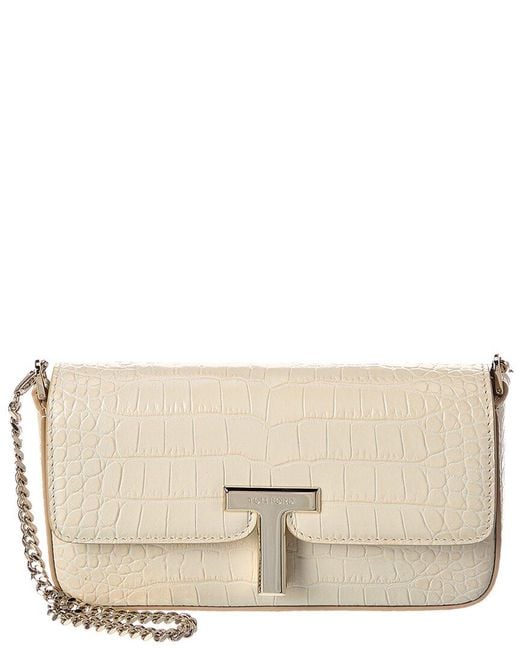 Tom Ford Natural Mini Croc-Embossed Leather Shoulder Bag