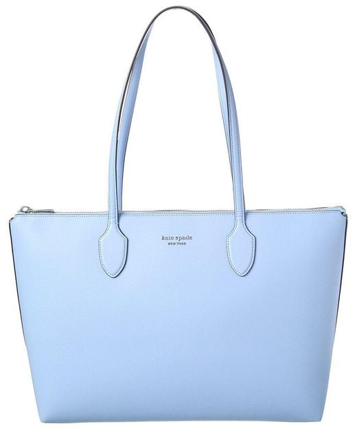 Kate Spade Blue Bleecker Saffiano Leather Large Zip Top Tote