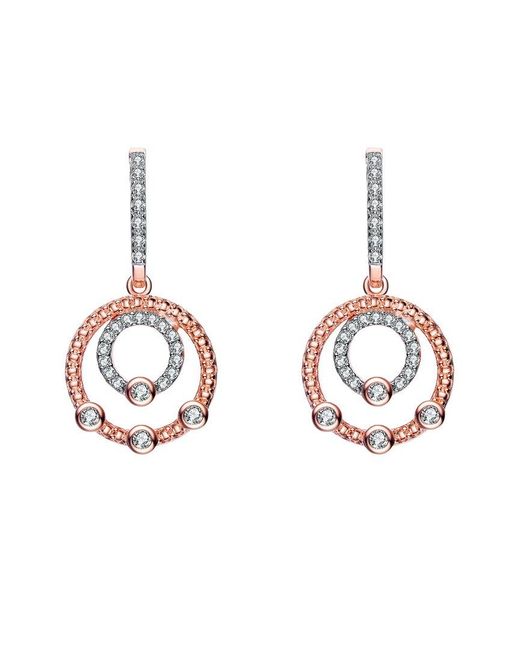 Genevive Jewelry Metallic 18k Rose Gold Vermeil Cz Drop Earrings