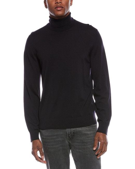 Theory Black Regal Wool Turtleneck Sweater for men