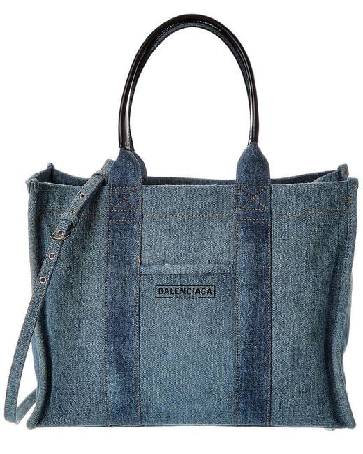 Balenciaga Blue Hardware Denim Tote