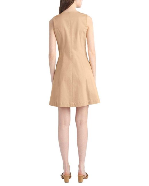 Draper James Natural Sienna Sleeveless V-Neck Mini Dress