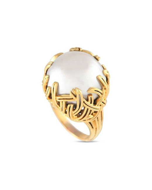 Tiffany & Co Metallic 18K Pearl Ring (Authentic Pre-Owned)