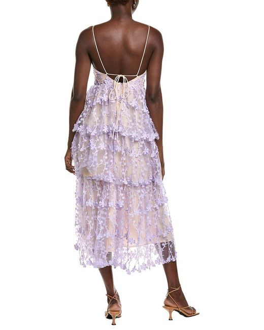 Endless Rose Purple Crochet Layered Midi Dress