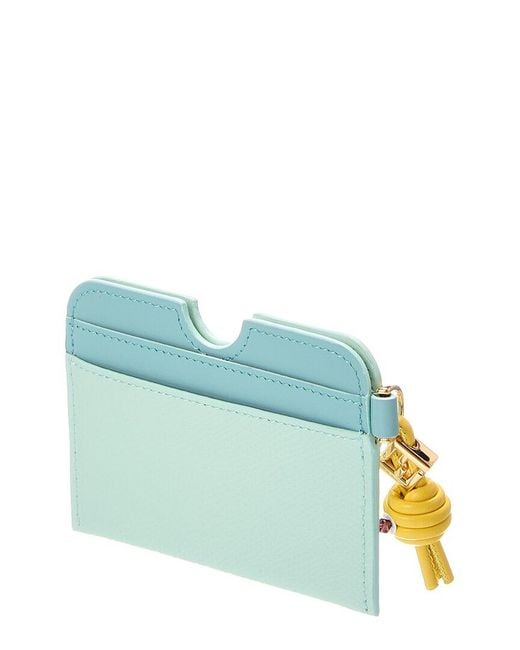 Fendi Blue Ff Diamond Leather Card Case