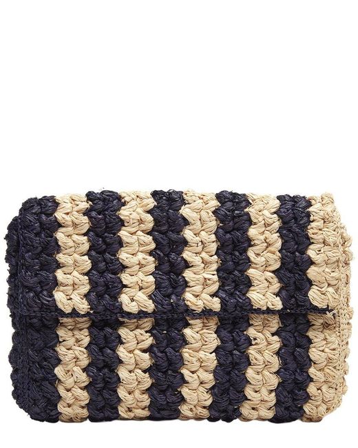 Mar Y Sol Black Remi Raffia Clutch